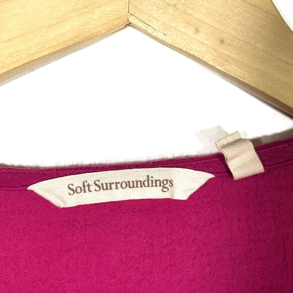 Soft Surroundings Topper Cardigan Size Large Magenta Pink Open Front Jacket - Picture 4 of 8